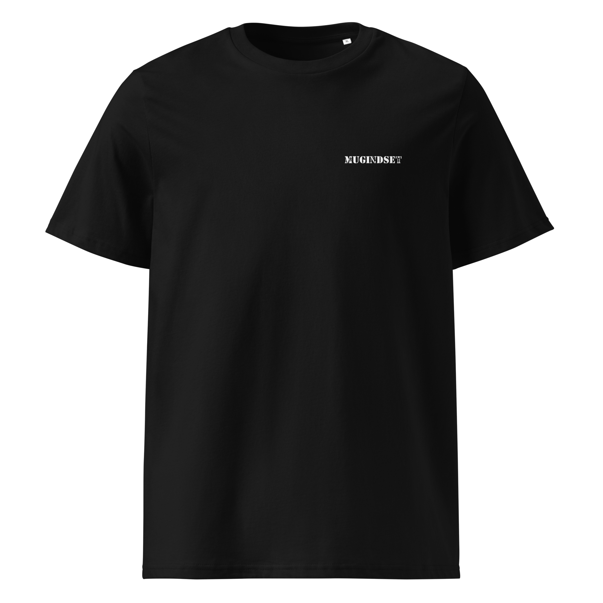 Mugindset black streetwear t-shirt — front view